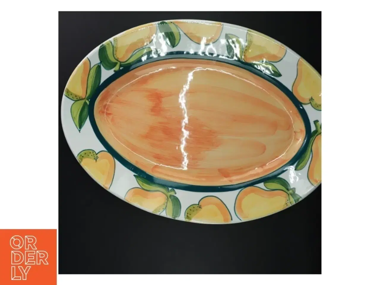 Billede 2 - Dekorativ oval keramikfad (str. 51 x 30 cm)