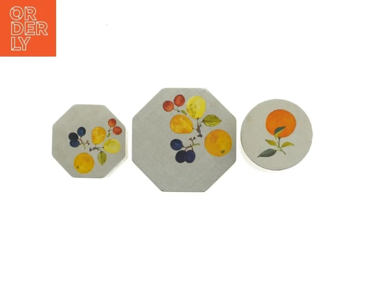 Billede 8 - Vintage kasedåser med frugtdekoration - 3 stk (str. 7 cm 10 cm og 14 cm høje)