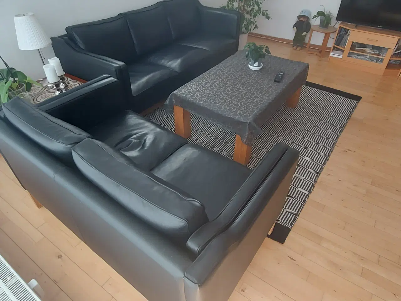 Billede 1 - Læder sofagruppe 
