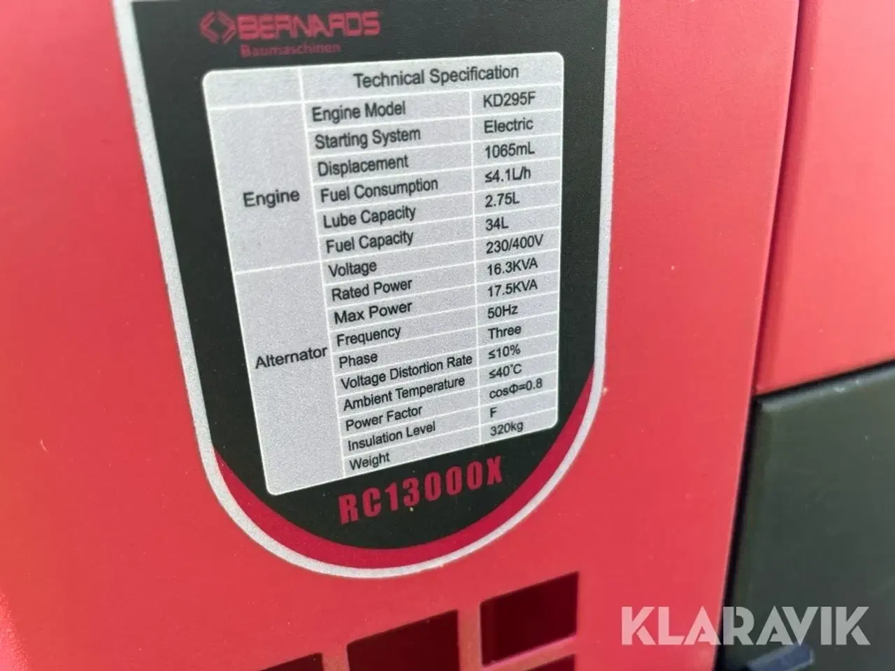 Billede 11 - Generator Bernards RC13000X
