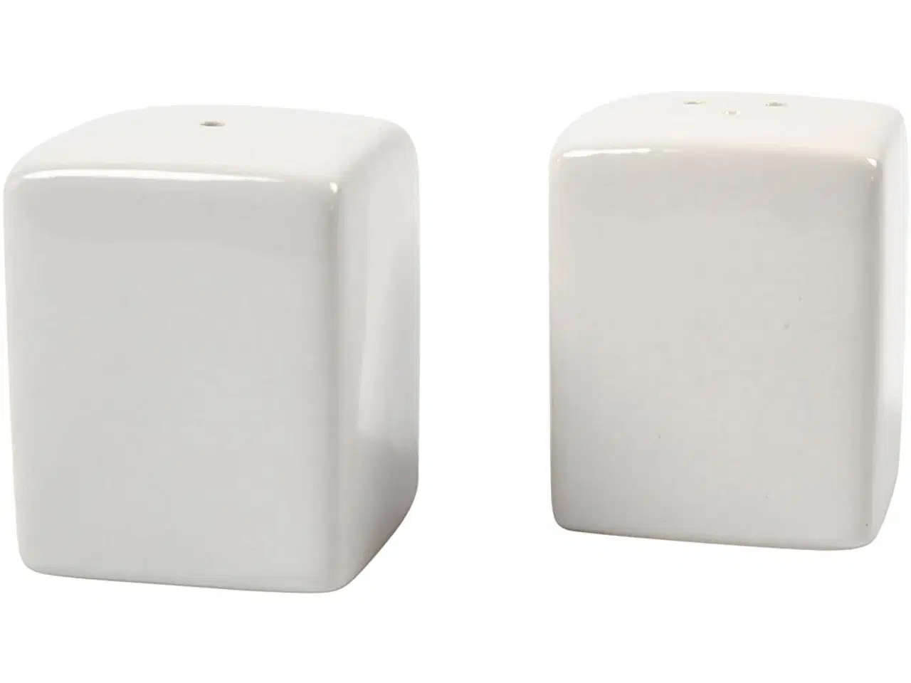 Billede 1 - Salt- og pebersæt, H: 6 cm, str. 5x5 cm, blank, hvid, 6 sæt/ 1 pk.
