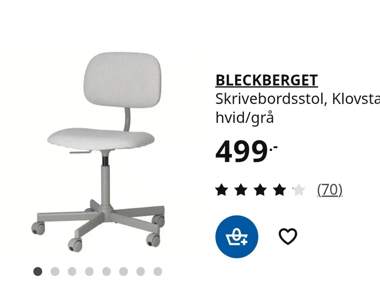 Billede 3 - Grå BLECKBERGET Skrivebordsstol