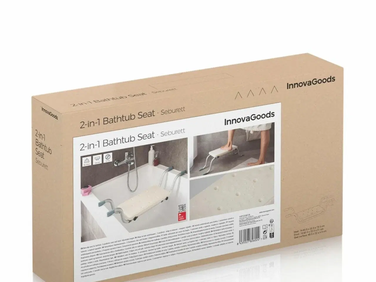 Billede 2 - Badesæde til badekar med skridsikring - Seburett 2-i-1