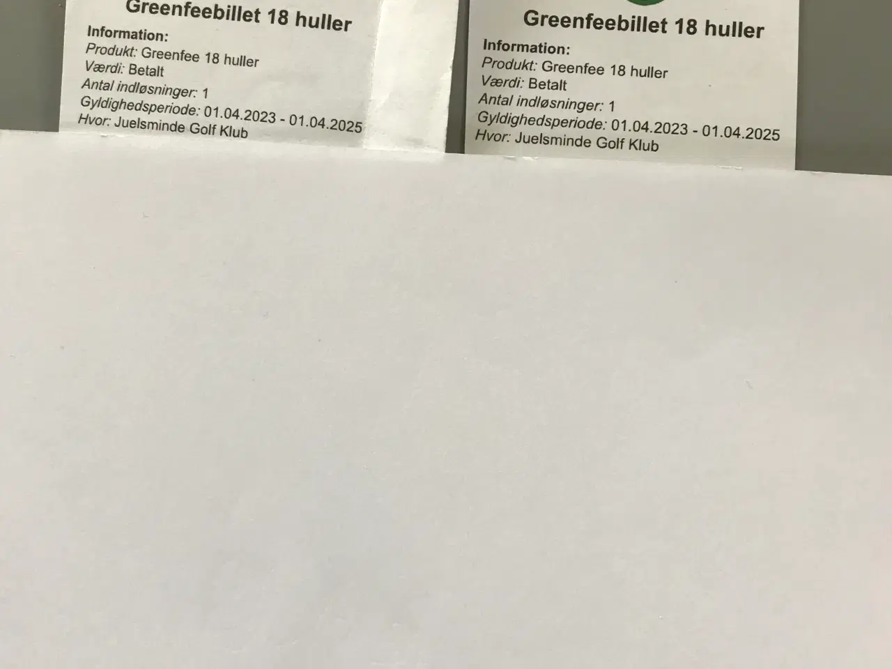 Billede 1 - Greenfeebilletter til Juelsminde Golfklub