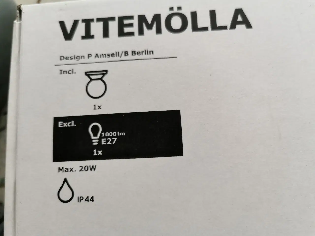 Billede 2 - Kugle glas lampe  Ikea 