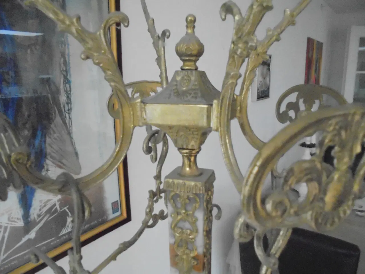 Billede 2 - Italiensk Stumtjener i messing og marmor (?)