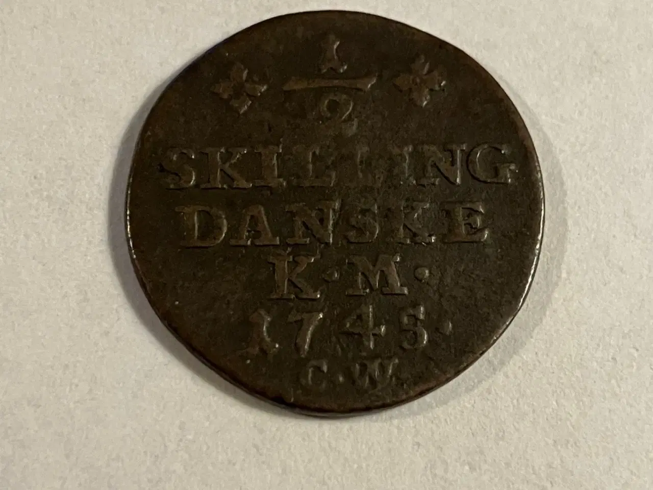 Billede 1 - 1/2 Skilling 1745 Danmark