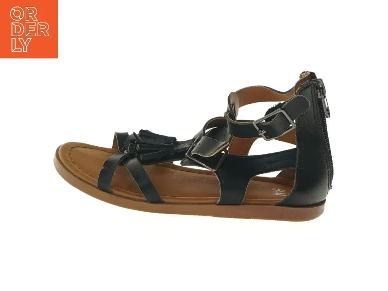 Billede 1 - Sorte lædersandaler str. 31 fra H&M (str. 31 )