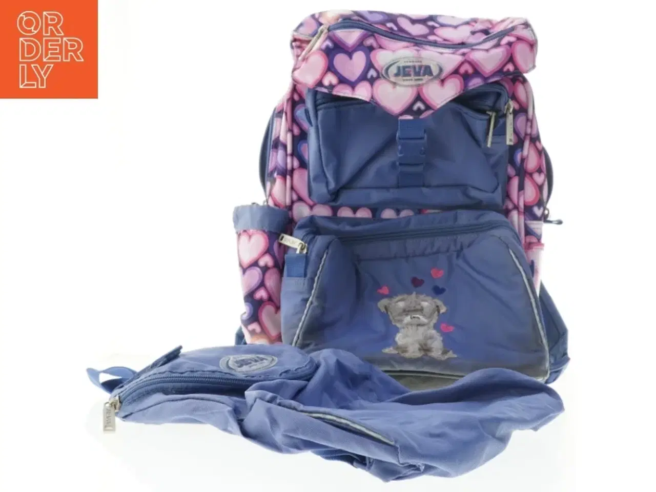 Billede 1 - Jeva skoletaske med hjerte design fra Jeva (str. 43x30 cm)