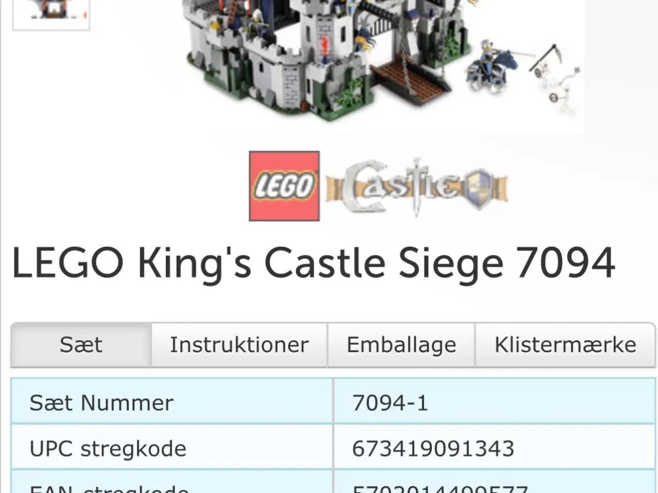 Billede 8 - Lego Kongeborgens belejring nr 7094