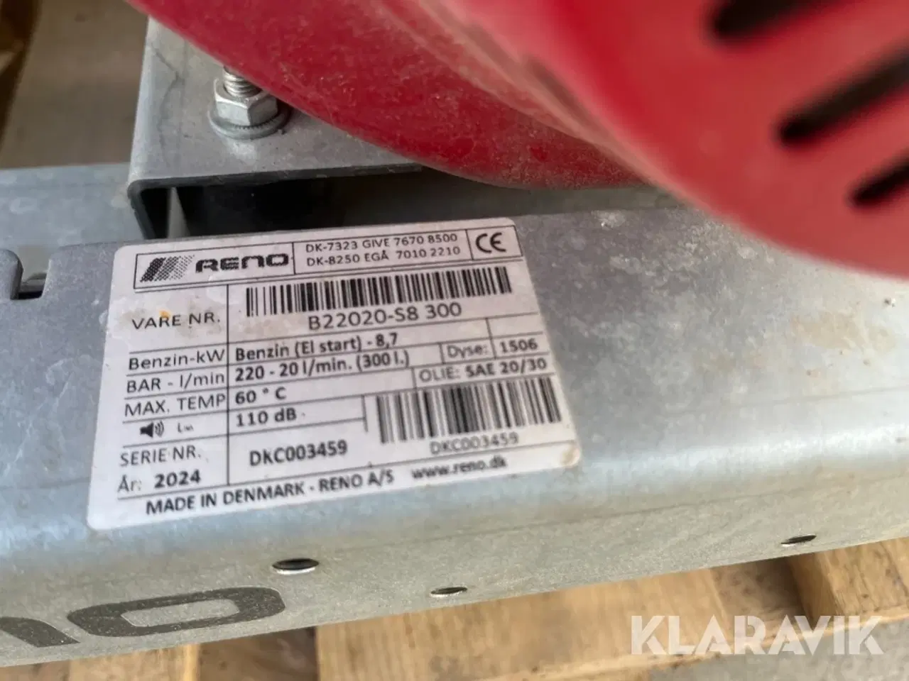 Billede 4 - Højtrykanlæg/Højtrykrenser Reno 220/20 benzin
