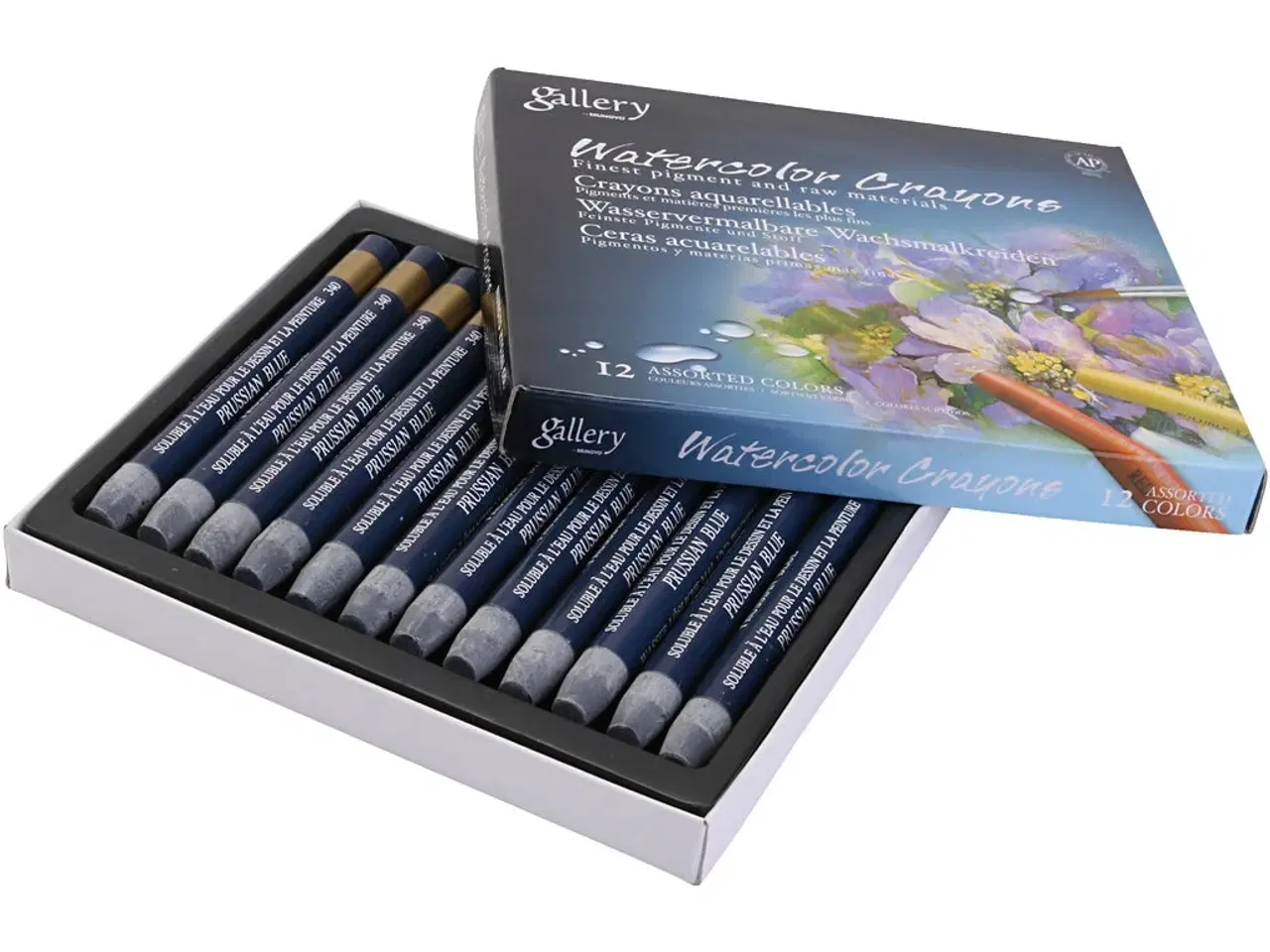 Billede 1 - Gallery Akvarelkridt Prussian Blue, 12 stk.