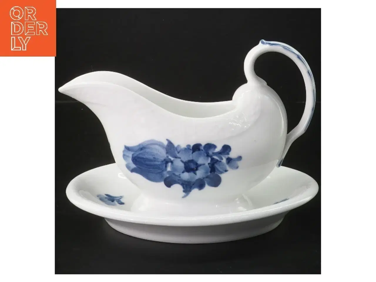 Billede 1 - Hvid porcelæn sovsekande med blåt blomst fra Royal Copenhagen (str. 21 cm)