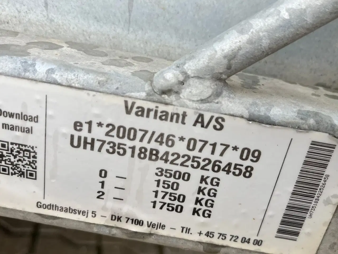 Billede 5 - Variant 3518b4 4m 3500kg maskintrailer