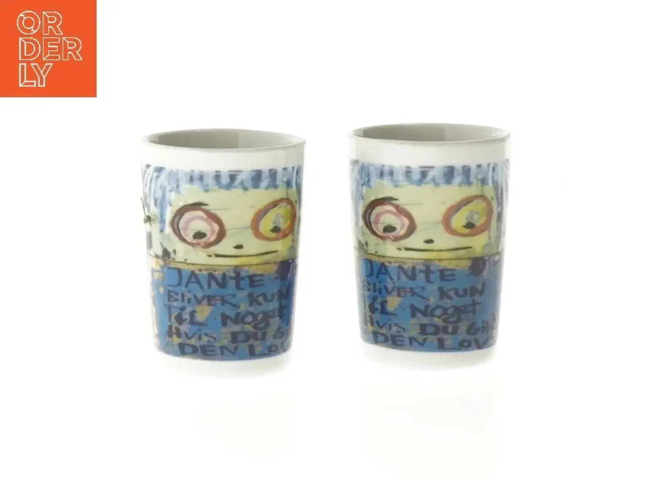 Billede 1 - Keramiske krus med design fra Poul Pava by aida (str. Ø 4,7x7 cm)