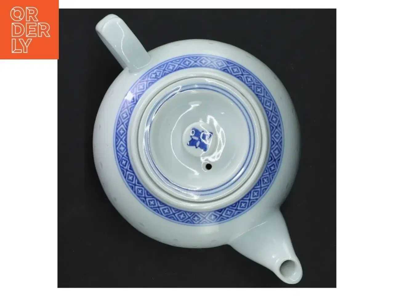 Billede 6 - Porcelænsteapot med blåt mønster (str. Ø 14 cm)