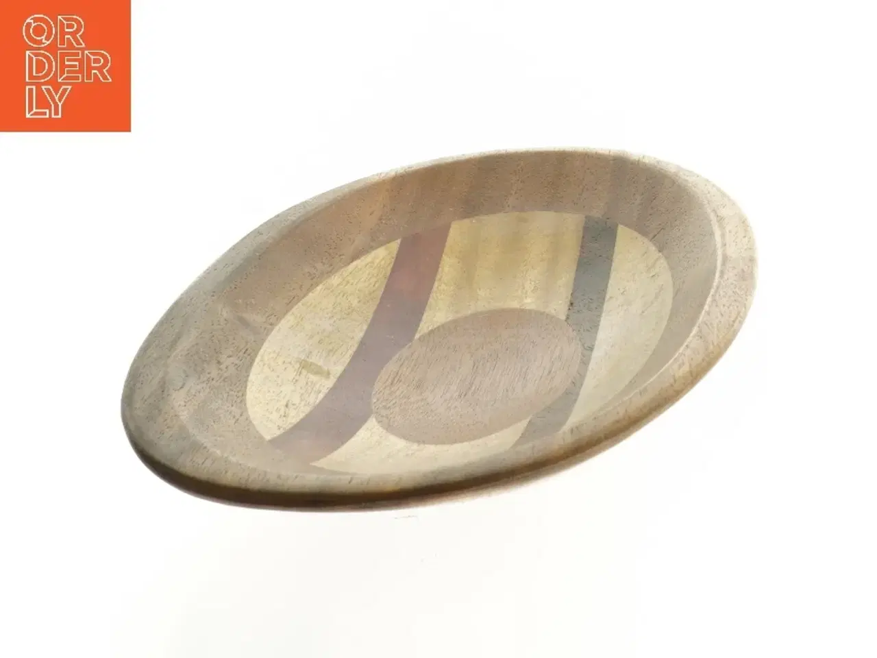 Billede 3 - Træfad med dekorative striber (str. 33 x 14 cm)