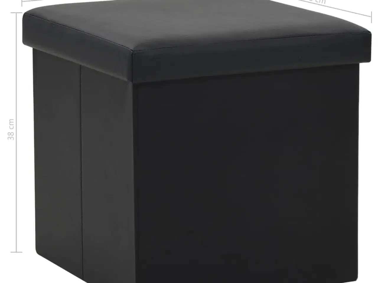 Billede 8 - Foldbar opbevaringsskammel kunstlæder sort