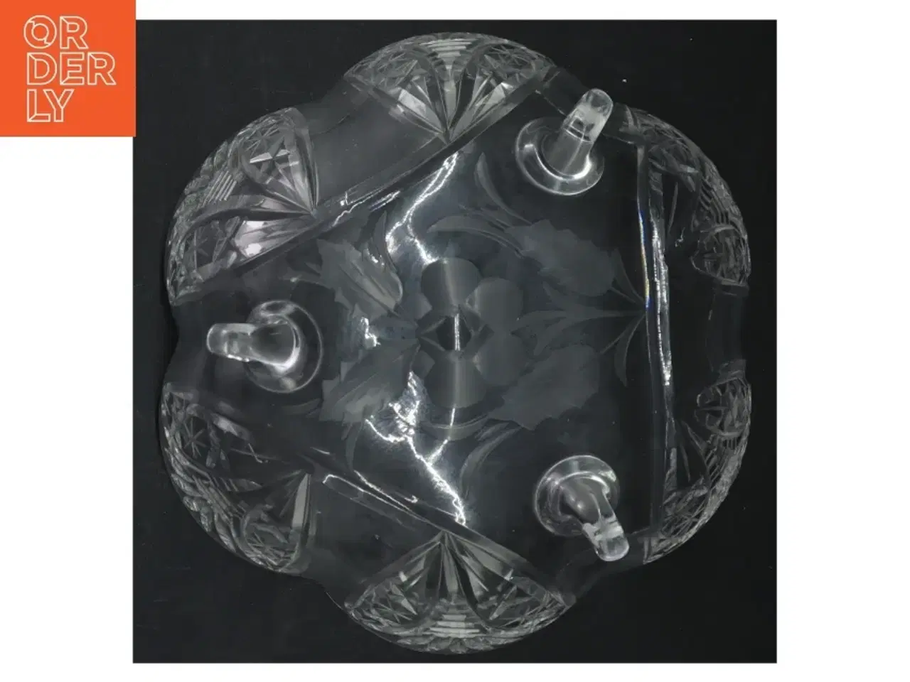 Billede 2 - Dekorativ glasskål med mønster (str. Ø 21 cm)