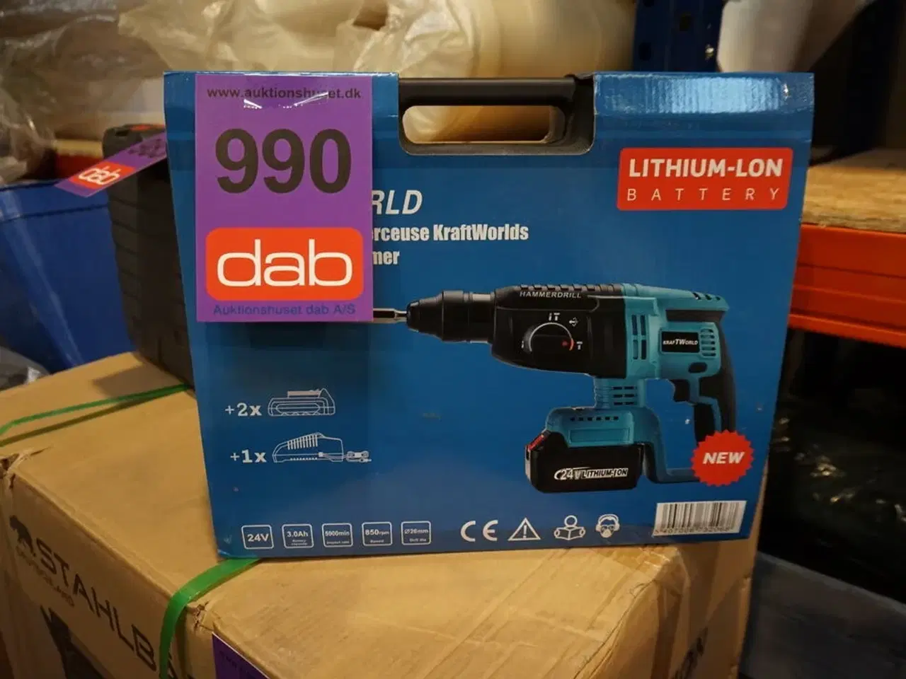 Billede 2 - Kraft World trådløs slag/borehammer med to mejsler 24V