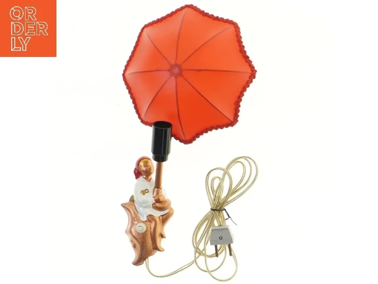 Billede 1 - Vintage bordlampe med paraply (str. 20 cm)