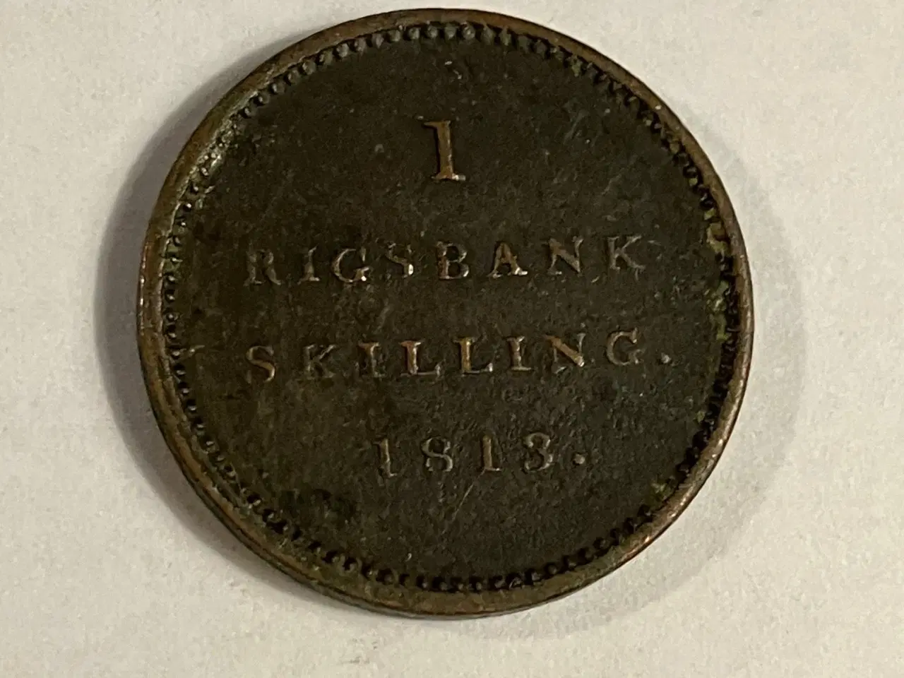 Billede 1 - 1 Rigsbankskilling 1813 Danmark