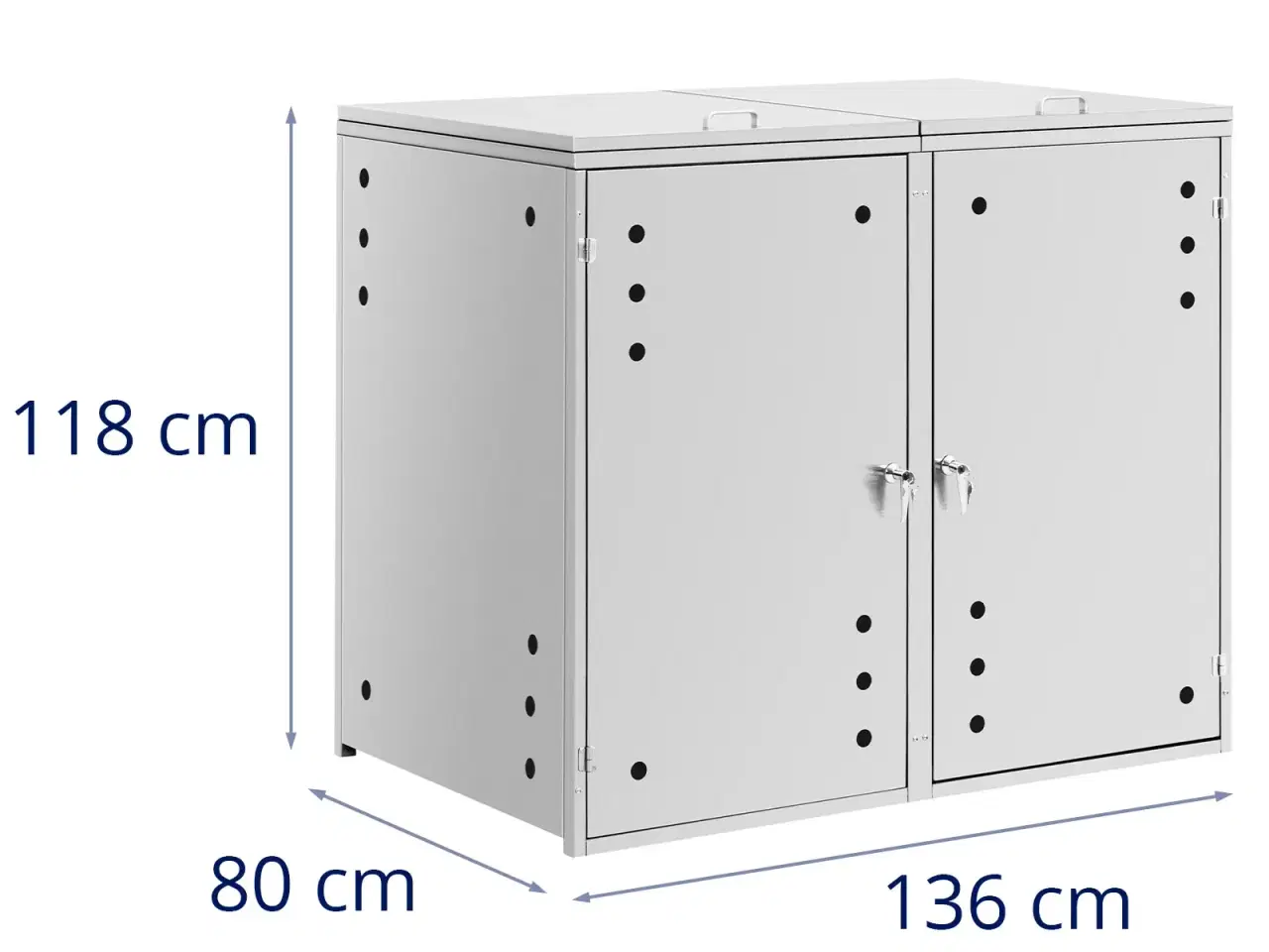 Billede 6 - Skraldespandsskjuler – 2 x 240 l – med lufthuller
