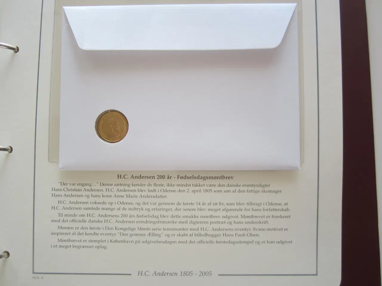 Billede 2 - Fødselsdags møntbrev H.C. Andersen 200 år