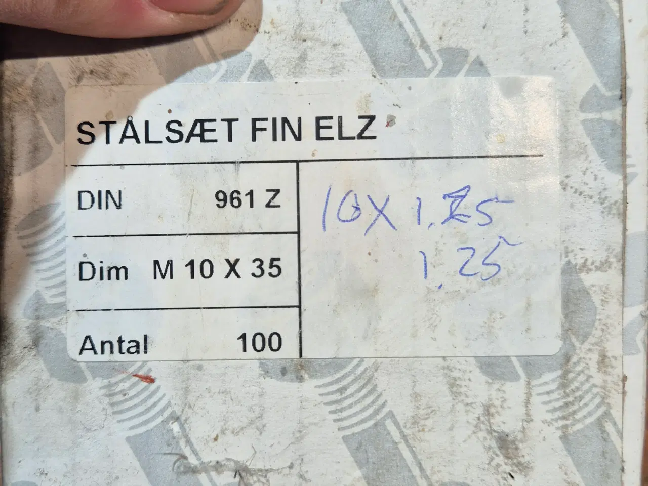 Billede 2 - M10x35 bolte – 1,25 stigning – elforzinket