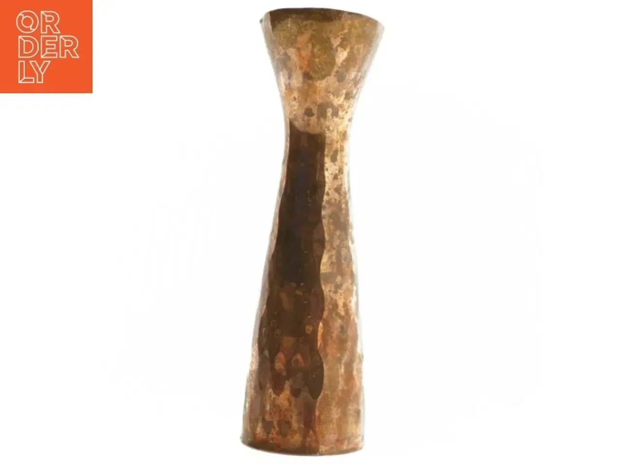 Billede 3 - Patineret Kobber vase, kande med messing håndtag(str. 20 cm)