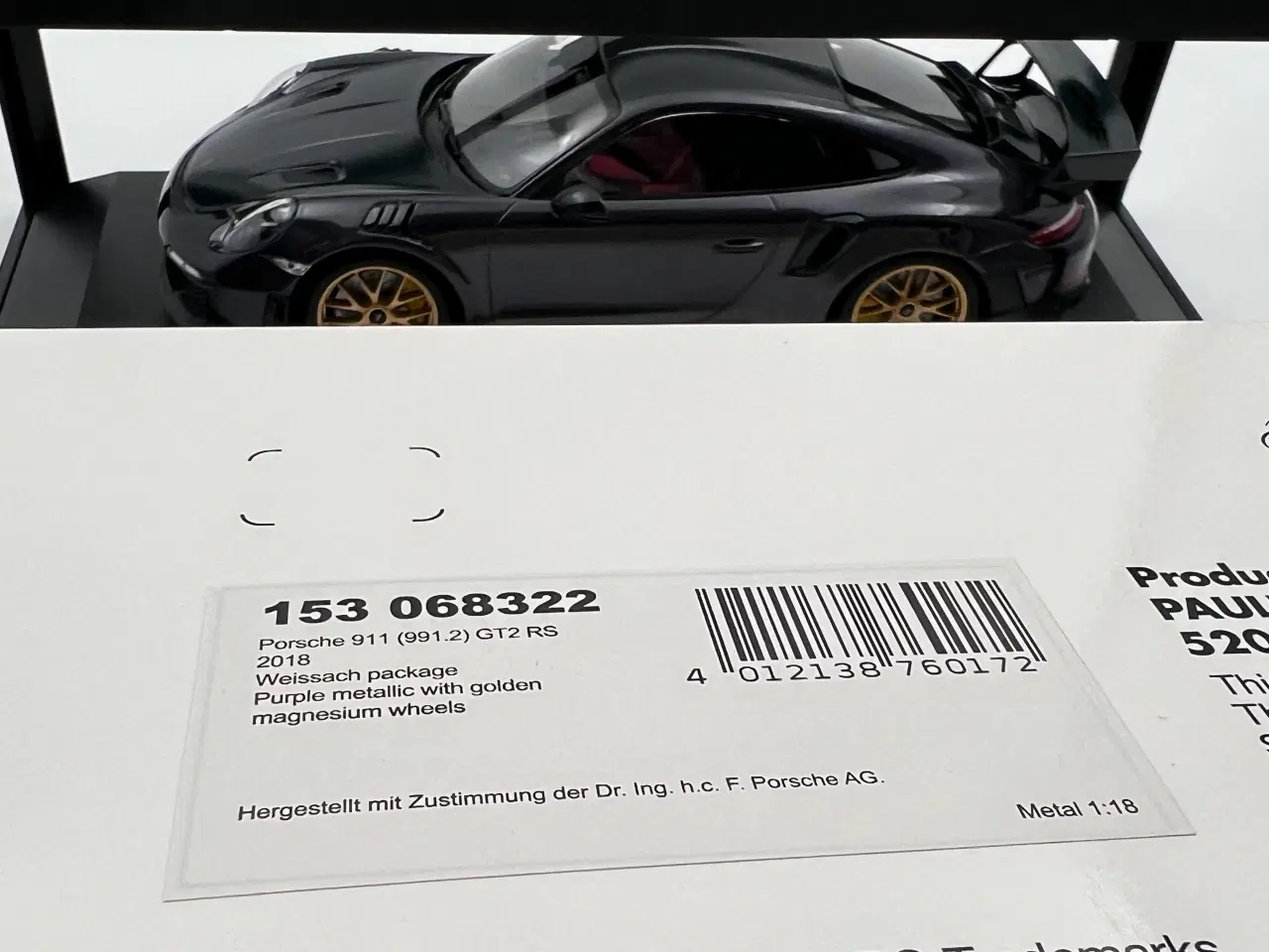 Billede 12 - 2018 Porsche 911 GT2 RS Weissarch Package - 1:18