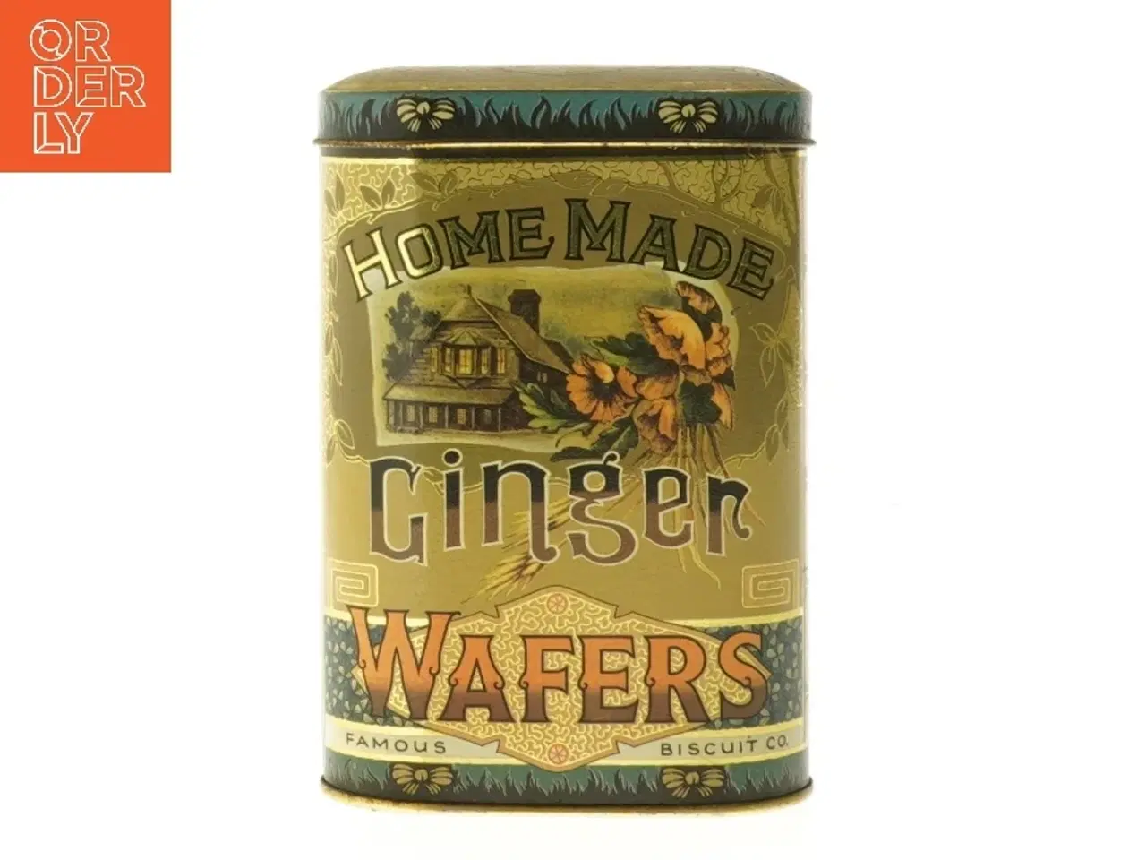 Billede 1 - Retro kagedåse til ingefærkager (str. 14x9,5 cm)