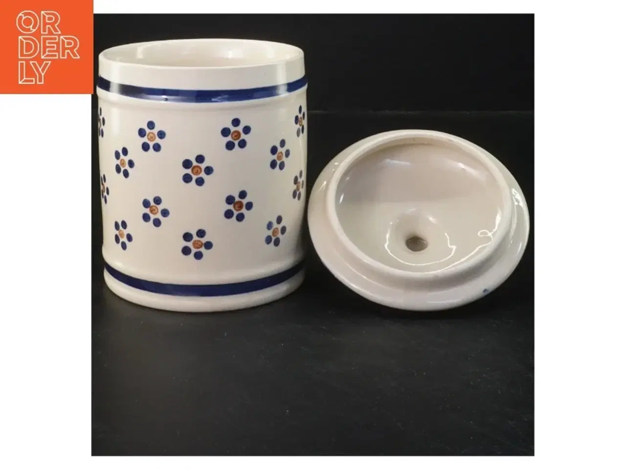 Billede 2 - Keramik krukke med låg (str. 16x10 cm)