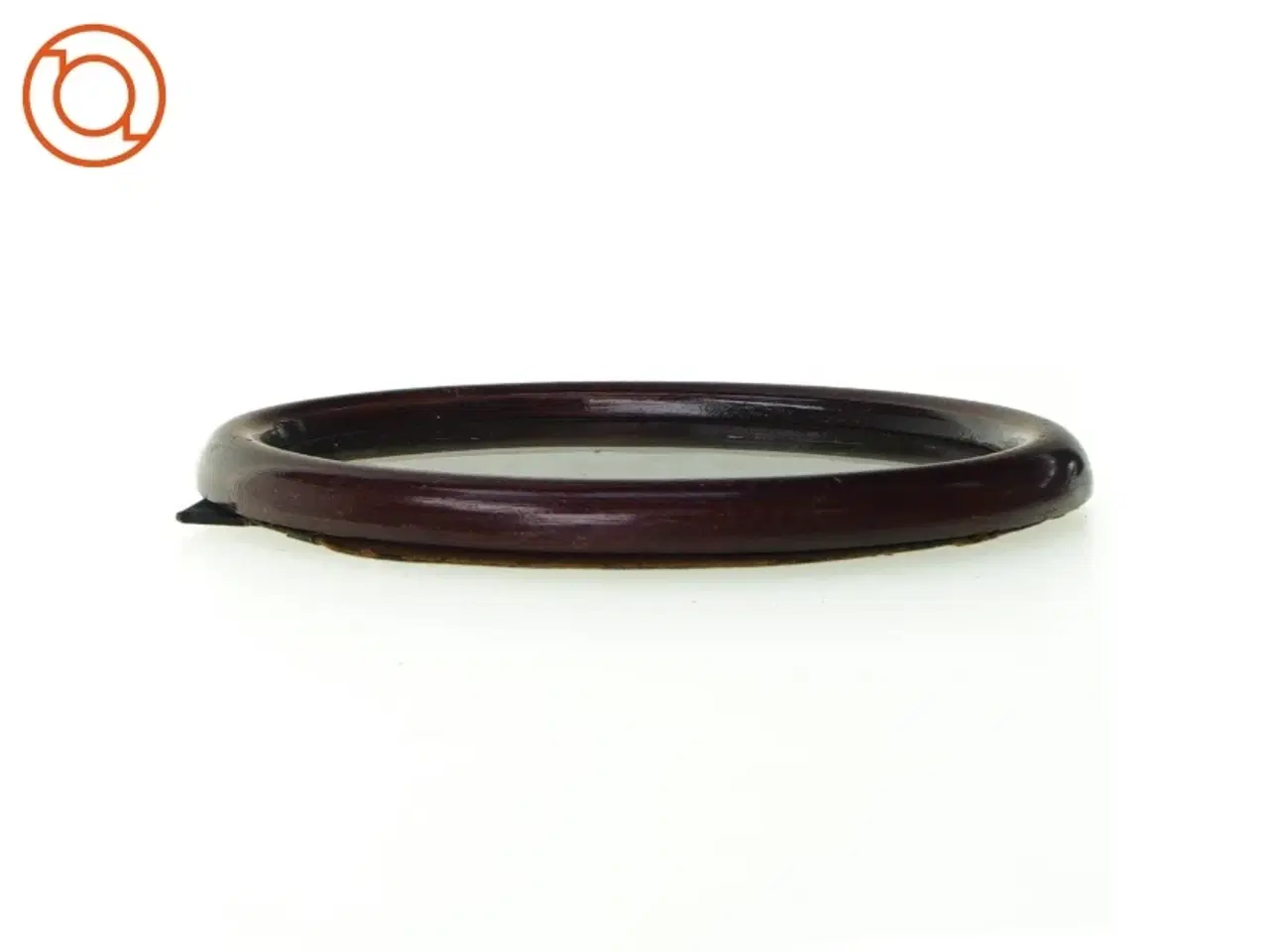 Billede 4 - Gammel billedramme i mørkt træ, oval form (16 x 11 cm)