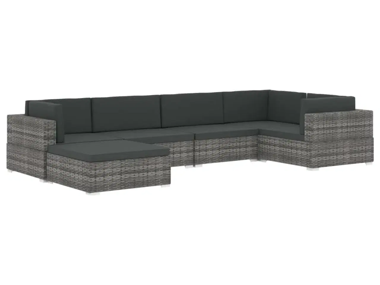 Billede 5 - Midtersæde til sofa 1 stk. med hynder polyrattan sort