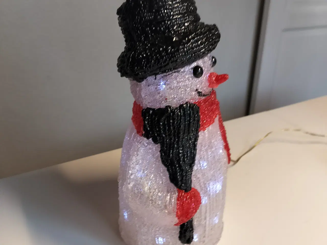 Billede 2 - Gammelt julepynt Acryl snemand med lys i