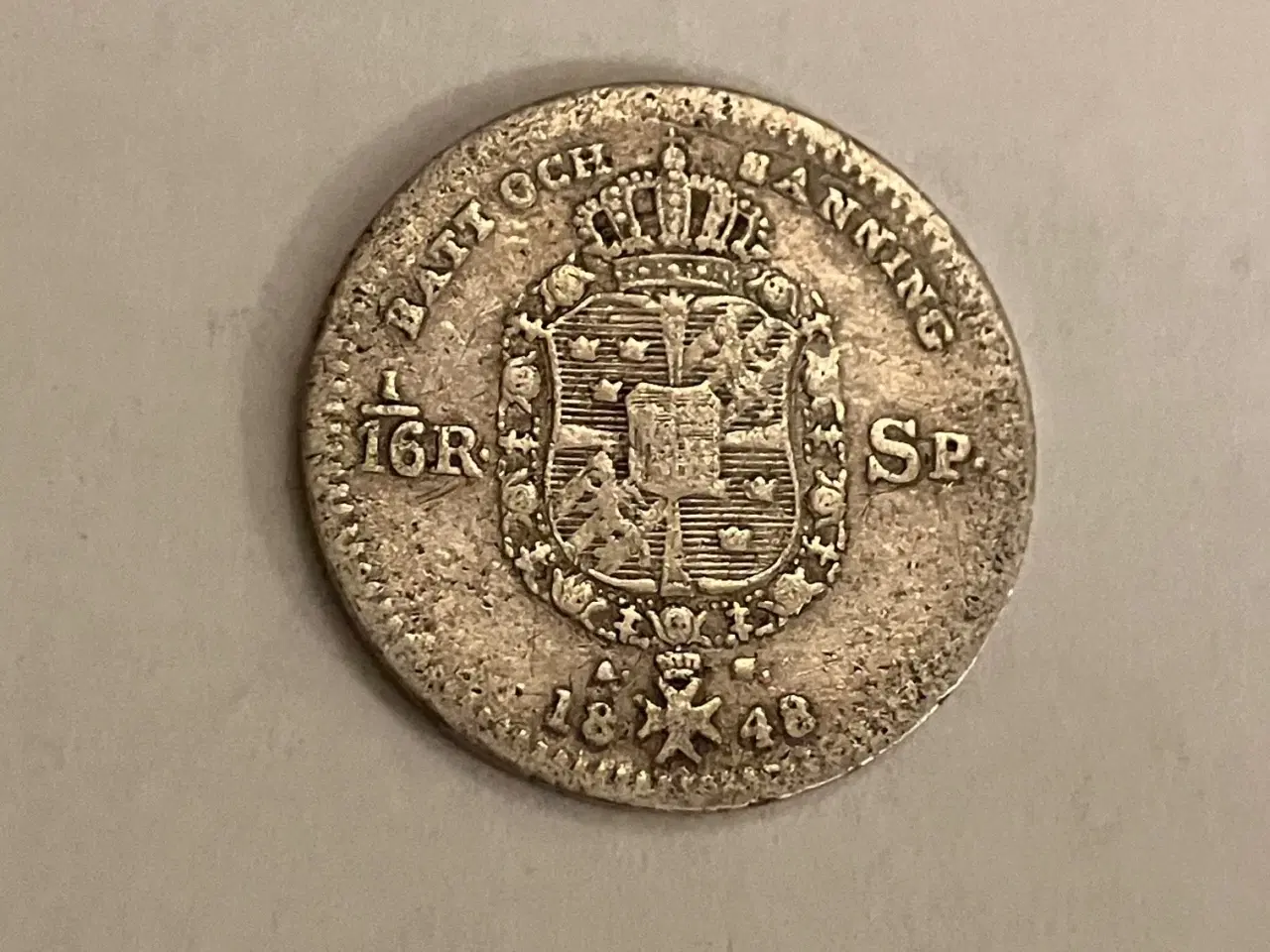 Billede 1 - 1/16 Riksdaler 1848 Sweden