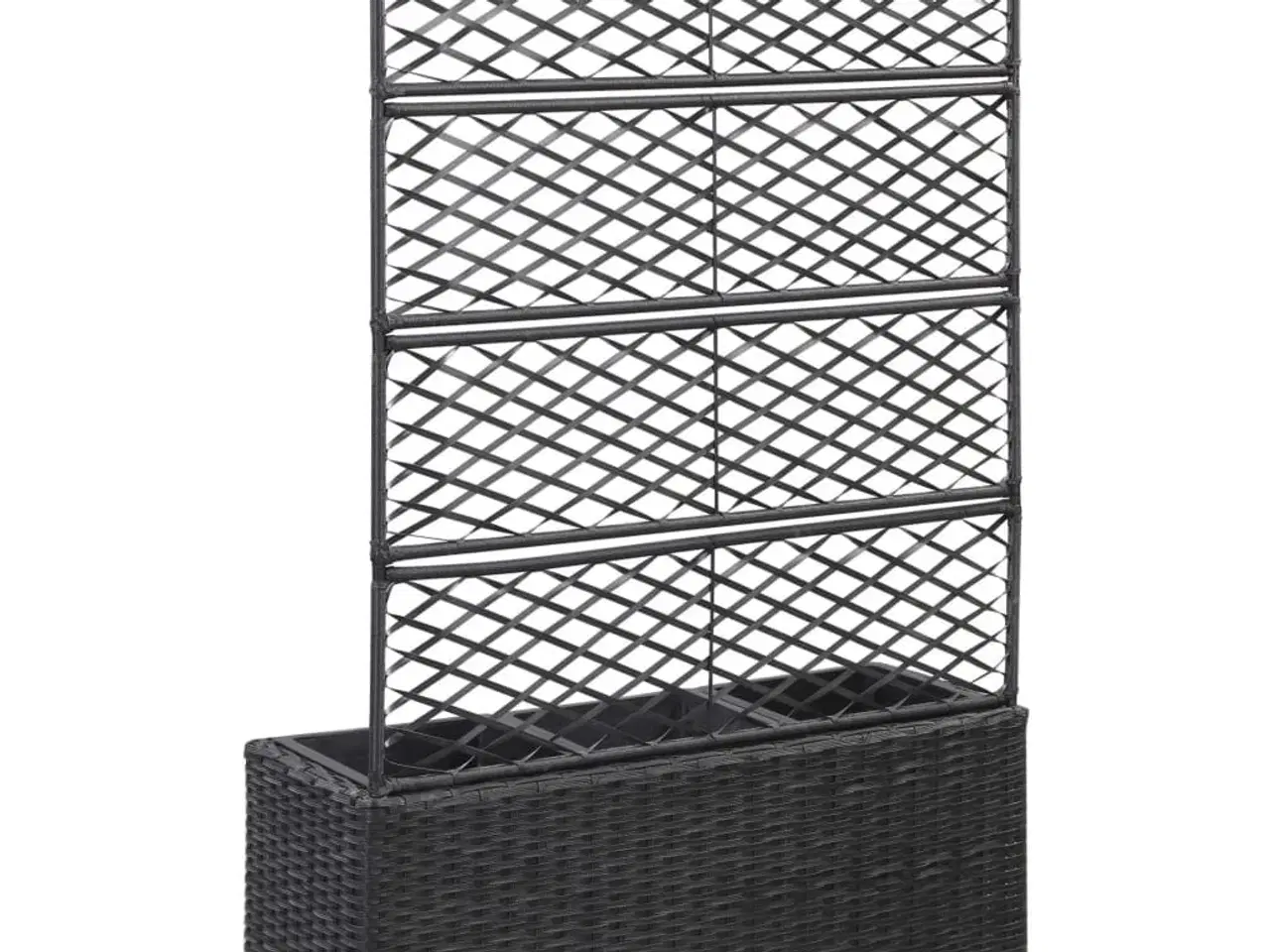 Billede 3 - Espalier med plantekasse 3 krukker 83x30x130 cm polyrattan sort