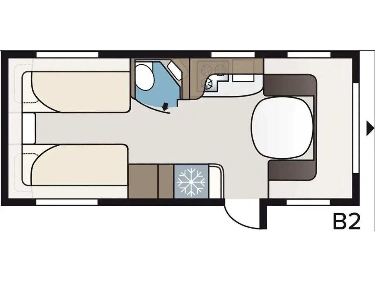 Billede 6 - 2026 - Kabe Ametist GLE B2 KS PREMIUM LINE Kabe Ametist GLE B2 KS Premium Line 2026 - Se den nu hos Camping-Specialisten.dk