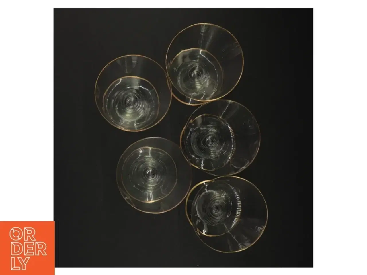 Billede 4 - Vintageglas med guldkant (str. 14 x 9 cm)