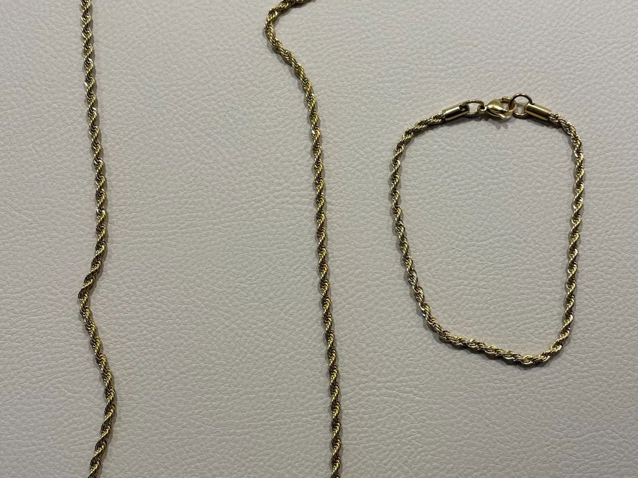 Billede 4 - 2.5mm goldfilled rope chain sæt