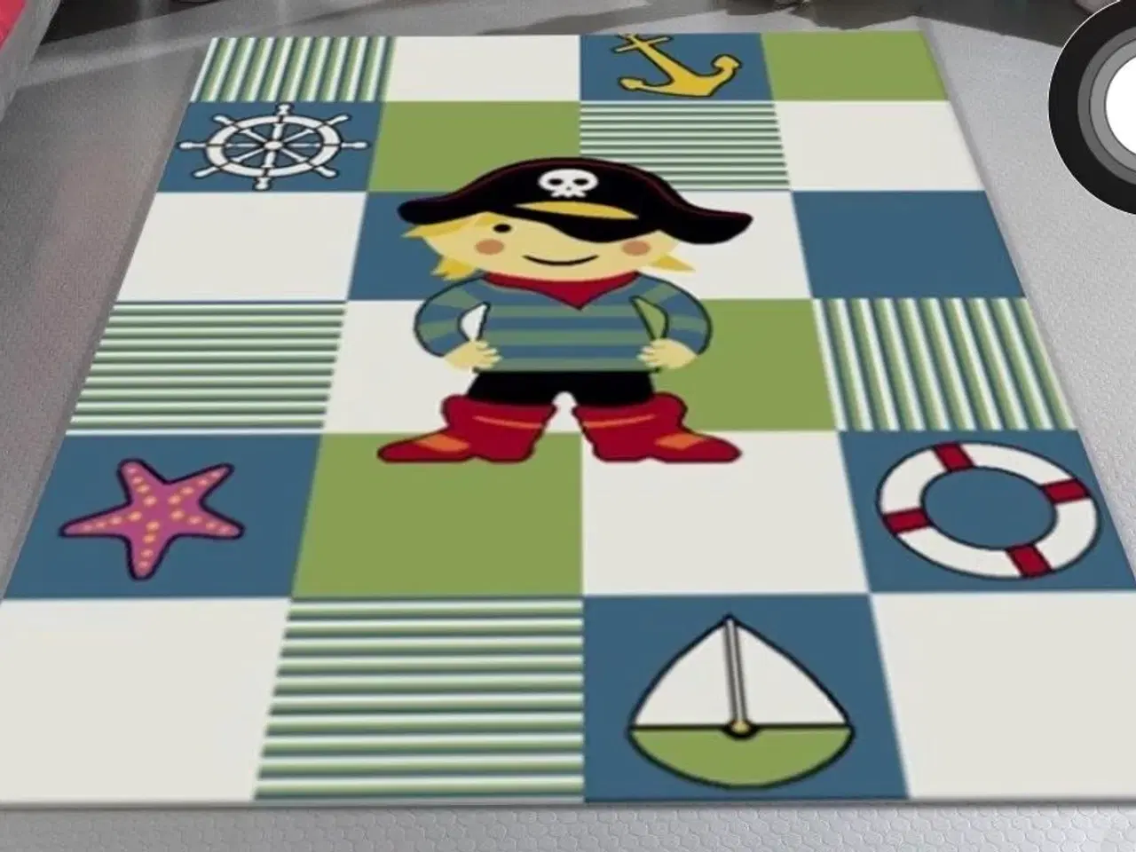 Billede 1 - Børnetæppe med piratmotiv – 190x200 cm