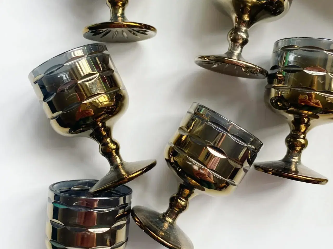 Billede 4 - Portvin/shotglas, metalliske, 6 stk samlet, NB