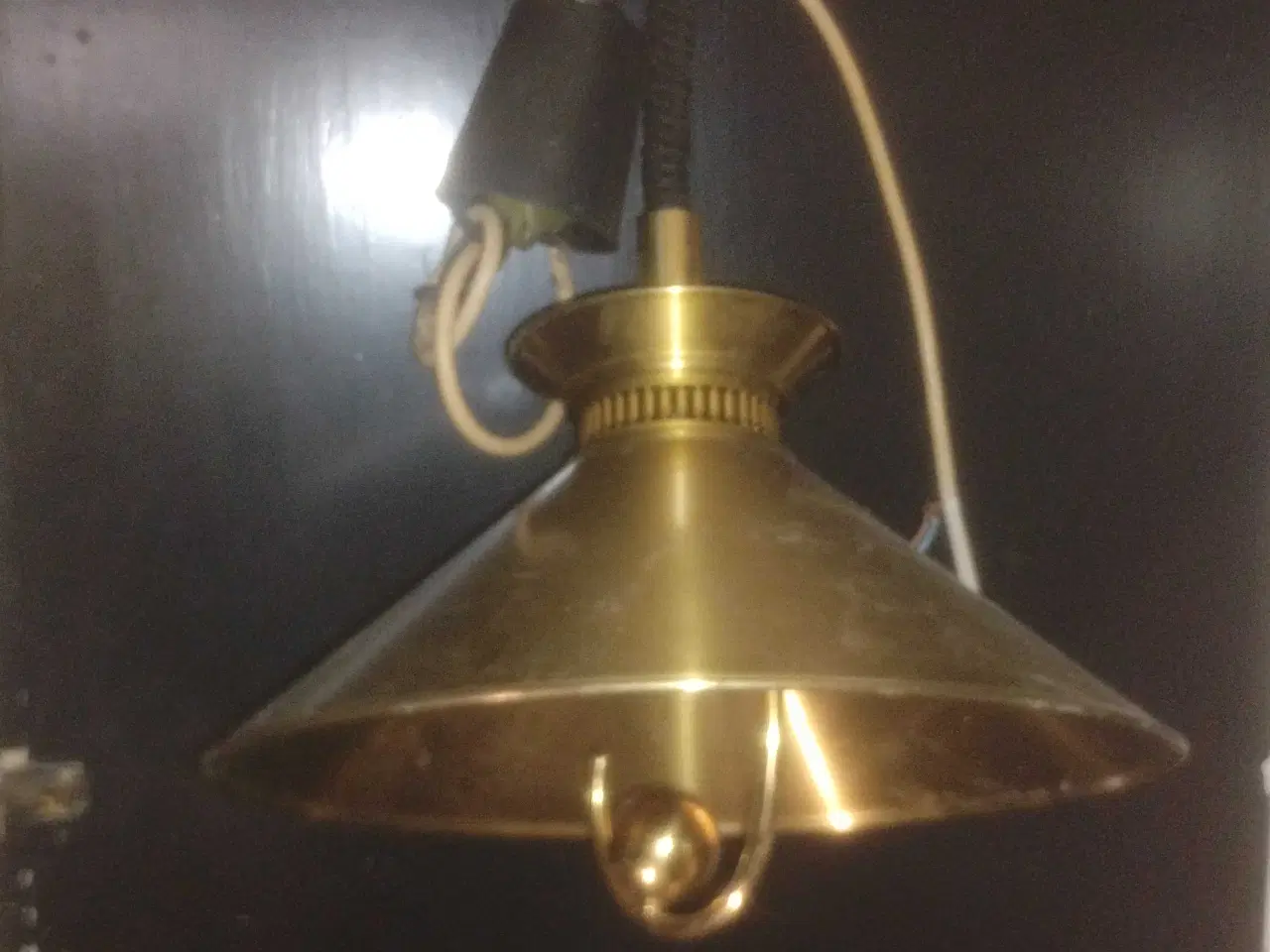 Billede 1 - Flot lampe fra 60/70erne i messing 