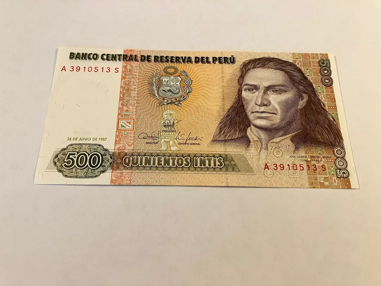 Billede 1 - 500 Intis Peru 1987