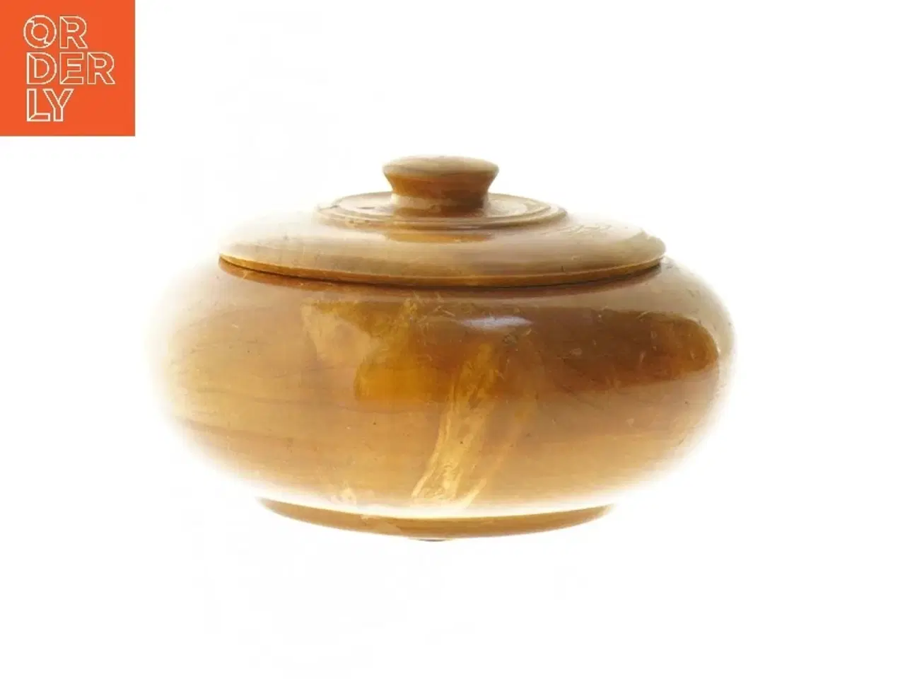 Billede 1 - Rund trælågkrukke (str. Ø 11,5x6 cm)