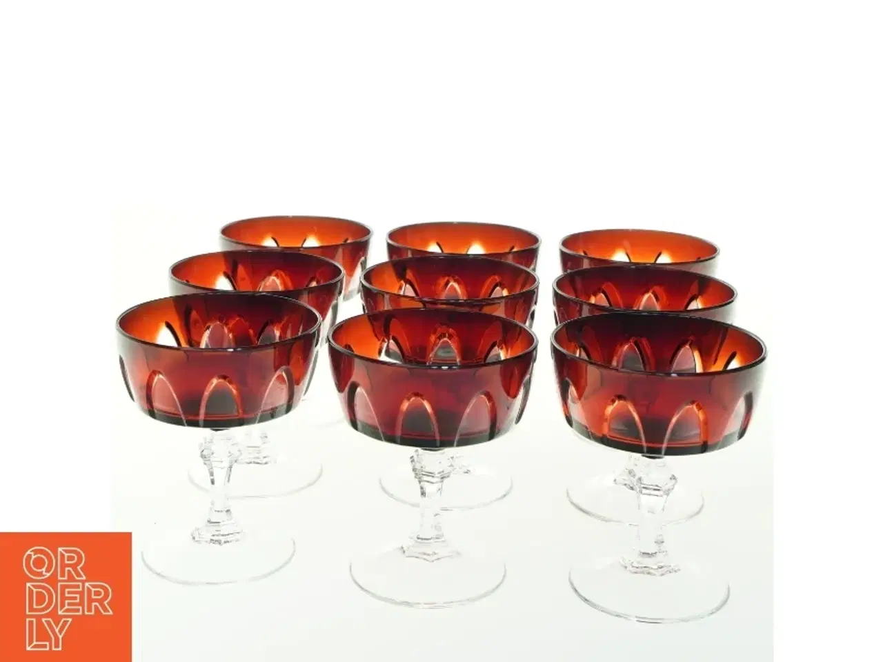 Billede 2 - Glas glas på fod (str. H 11 cm ø. 9 cm)