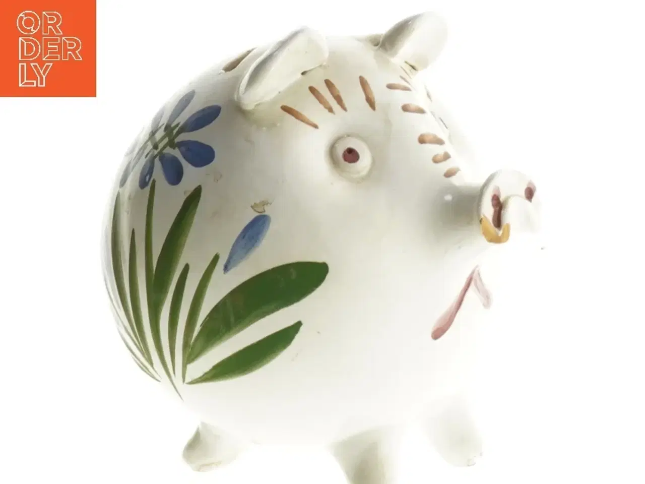 Billede 3 - Keramik sparegris med blomstermønster