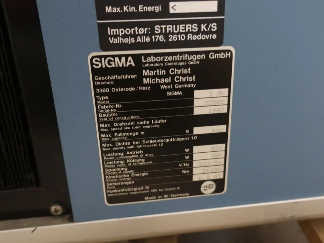 Billede 7 - Centrifuge SIGMA 3 MK