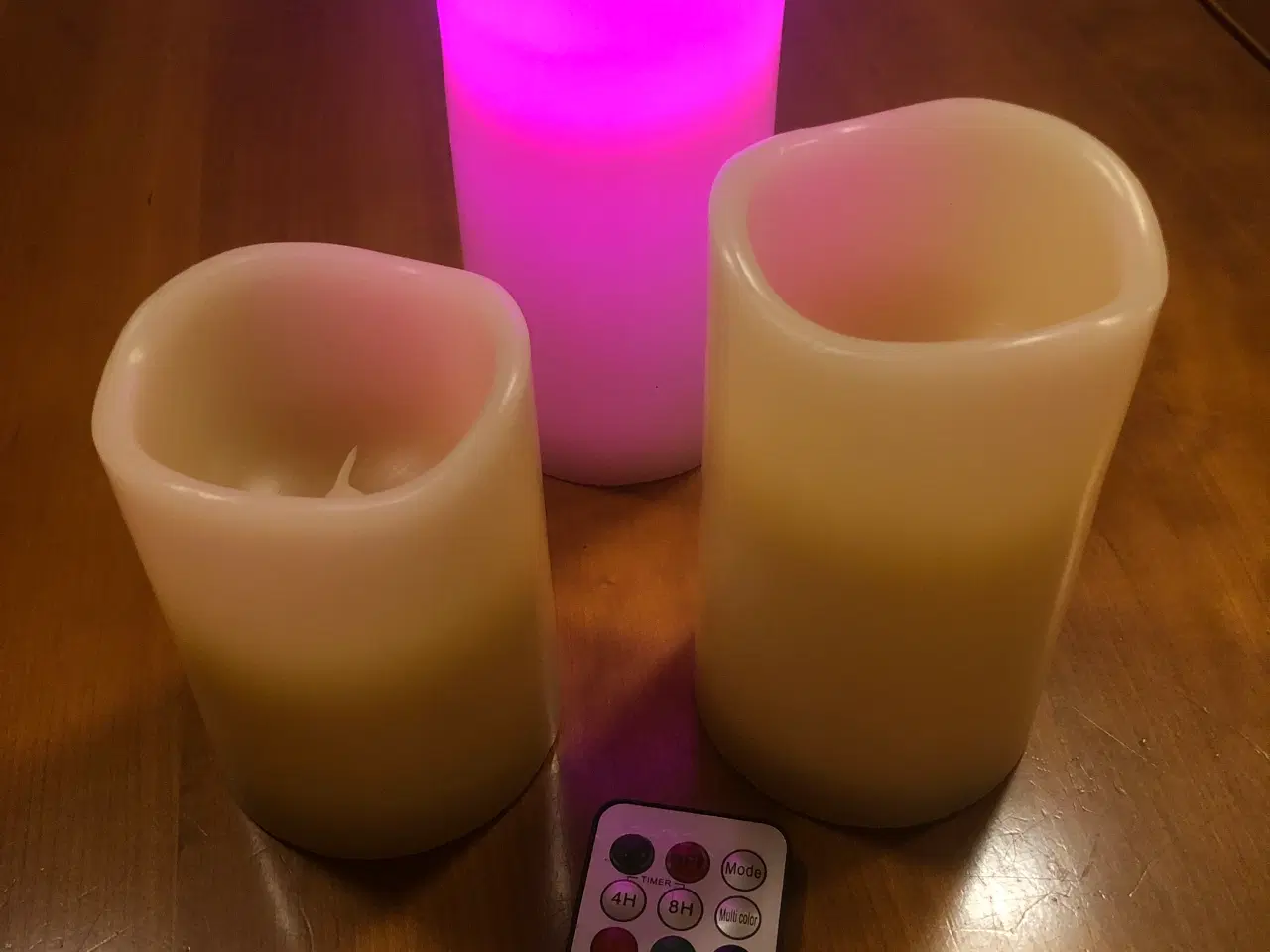 Billede 3 - LED stearinlys/bloklys, multifarvet,fjernbetjening